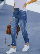 Load image into Gallery viewer, Washed Frayed Tassel Slim High Elastic Skinny Jeans
