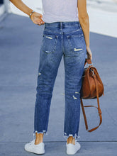 Load image into Gallery viewer, Washed Frayed Tassel Slim High Elastic Skinny Jeans
