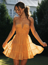 Load image into Gallery viewer, Women's new suspender v-neck long patchwork dress