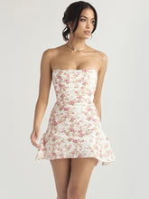 Load image into Gallery viewer, Tube Corset Floral French Dress