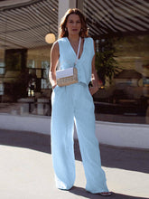 Load image into Gallery viewer, Sleeveless Vest and Trousers Two-Piece Set