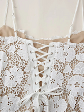 Load image into Gallery viewer, New women's lace mesh suspender long dress