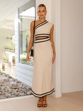 Load image into Gallery viewer, New women's elegant slant collar lace stitching dress