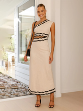 Load image into Gallery viewer, New women's elegant slant collar lace stitching dress