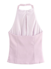 Load image into Gallery viewer, New Fabric Bowknot Halter Neck Vest Top