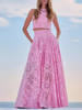 Long Dress Pocket Vacation Two-piece Set