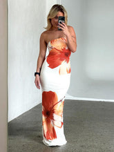 Load image into Gallery viewer, Floral print tube top dress