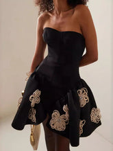 Load image into Gallery viewer, Black Floral Bandage Dress