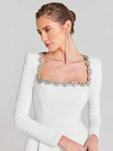 Load image into Gallery viewer, French Square Neck Diamond Long Sleeve Dress