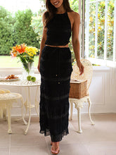 Load image into Gallery viewer, New Sleeveless Chiffon Elastic Waist Two-Piece Suit