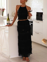 Load image into Gallery viewer, New Sleeveless Chiffon Elastic Waist Two-Piece Suit
