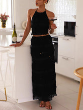 Load image into Gallery viewer, New Sleeveless Chiffon Elastic Waist Two-Piece Suit