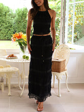 Load image into Gallery viewer, New Sleeveless Chiffon Elastic Waist Two-Piece Suit