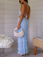 Load image into Gallery viewer, New Sleeveless Chiffon Elastic Waist Two-Piece Suit