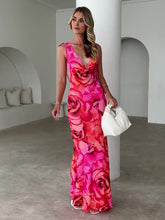 Load image into Gallery viewer, New V-neck design printed dress