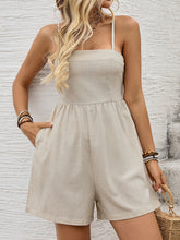 Load image into Gallery viewer, Casual Linen Solid Color Suspender Tube Jumpsuit