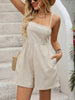 Casual Linen Solid Color Suspender Tube Jumpsuit
