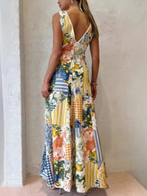 Load image into Gallery viewer, Casual printed women's sleeveless large V-neck swing dress